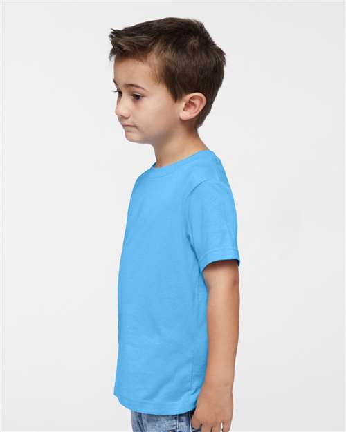 Rabbit Skins 3321 Toddler Fine Jersey Tee - Aqua - model side