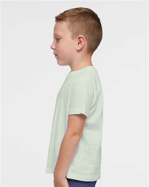 Rabbit Skins 3321 Toddler Fine Jersey Tee - Honeydew - model side