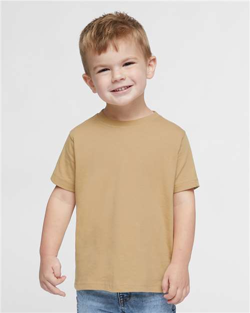 Rabbit Skins 3321 Toddler Fine Jersey Tee - Latte - model front