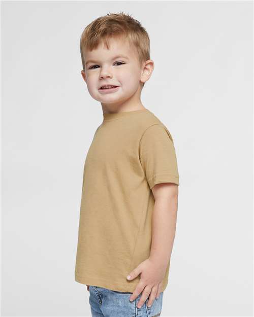Rabbit Skins 3321 Toddler Fine Jersey Tee - Latte - model side