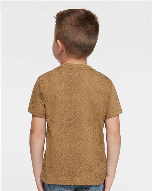 Rabbit Skins 3321 Toddler Fine Jersey Tee - Brown Reptile - model back