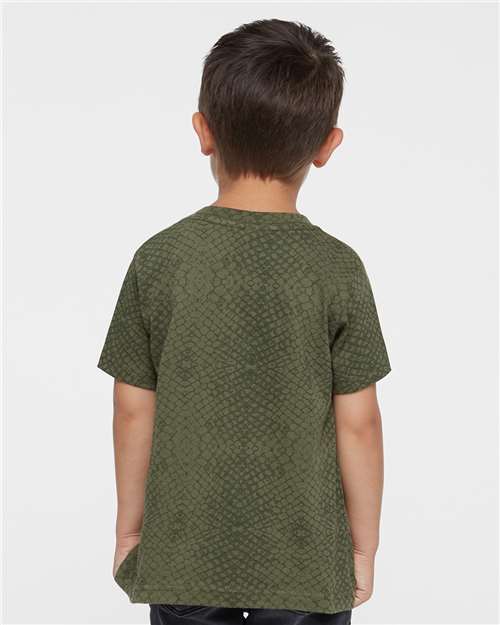 Rabbit Skins 3321 Toddler Fine Jersey Tee - Green Reptile - model back