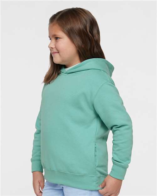 Rabbit Skins 3326 Toddler Pullover Fleece Hoodie - Saltwater - model side