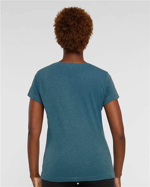 LAT 3516 Women's Fine Jersey Tee - Bermuda Blackout - model back