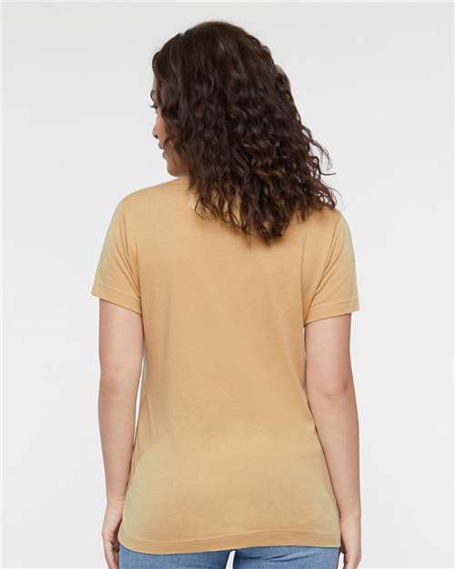 LAT 3516 Women's Fine Jersey Tee - Latte - model back
