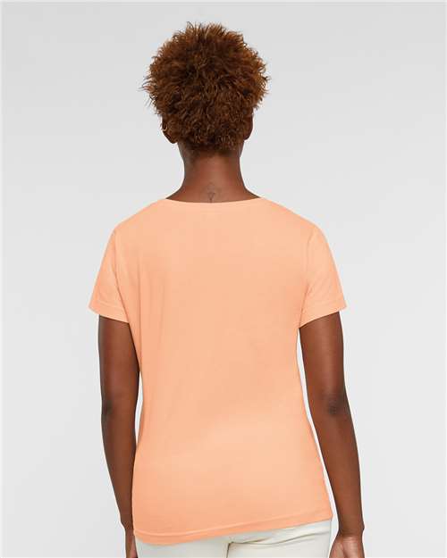 LAT 3516 Women's Fine Jersey Tee - Peachy - model back