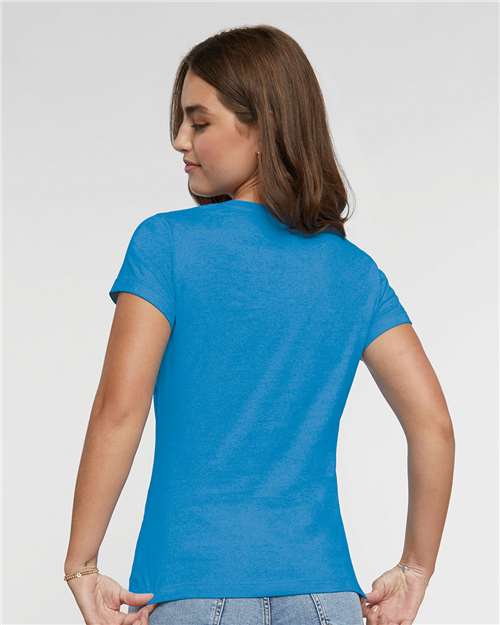 LAT 3516 Women's Fine Jersey Tee - Tradewind - model back