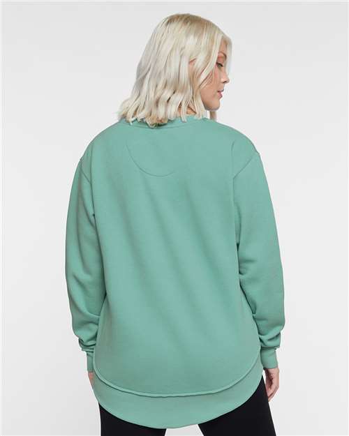 LAT 3525 Women's Weekend Crewneck Sweatshirt - Saltwater - model back