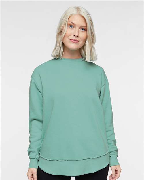 LAT 3525 Women's Weekend Crewneck Sweatshirt - Saltwater - model front