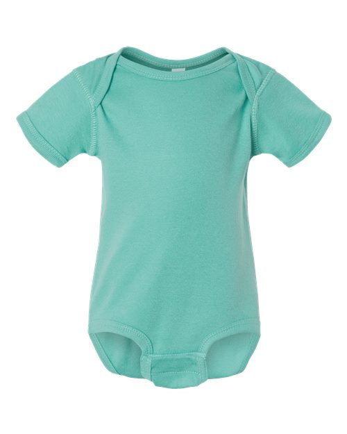Rabbit Skins 4400 Infant Baby Rib Bodysuit - Saltwater - front