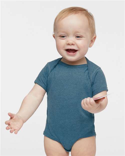 Rabbit Skins 4424 Infant Fine Jersey Bodysuit - Bermuda Blackout - model front