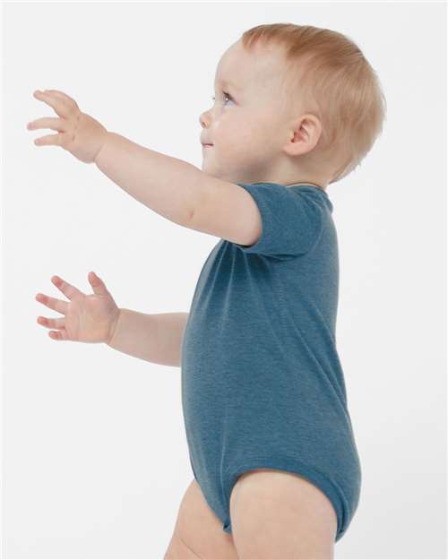 Rabbit Skins 4424 Infant Fine Jersey Bodysuit - Bermuda Blackout - model side