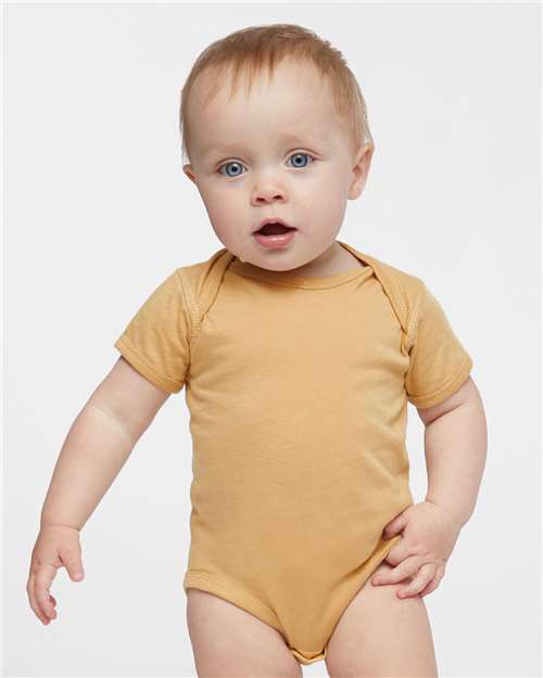 Rabbit Skins 4424 Infant Fine Jersey Bodysuit - Latte - model front