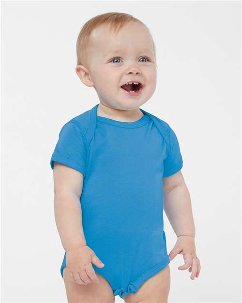 Rabbit Skins 4424 Infant Fine Jersey Bodysuit - Tradewind - model front