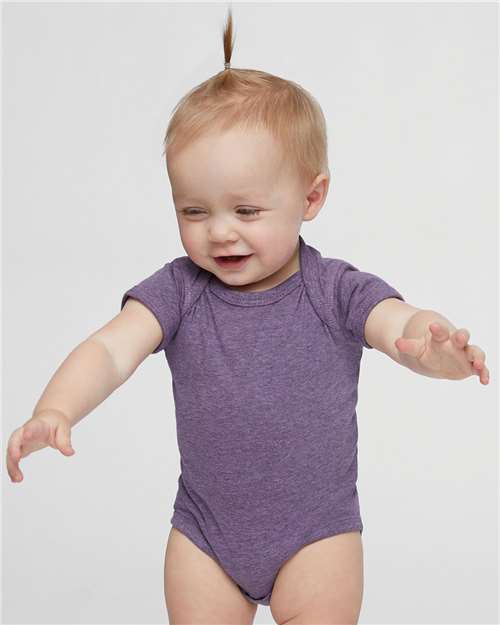 Rabbit Skins 4424 Infant Fine Jersey Bodysuit - Wisteria Blackout - model front
