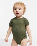 Rabbit Skins 4424 Infant Fine Jersey Bodysuit - Green Reptile - model front
