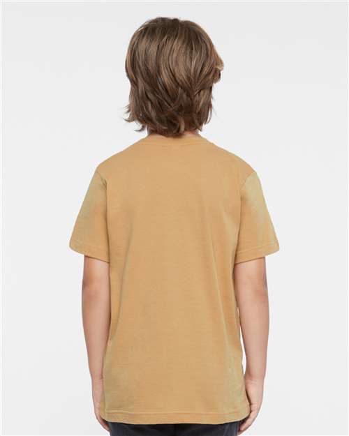 LAT 6101 Youth Fine Jersey Tee - Latte - model back