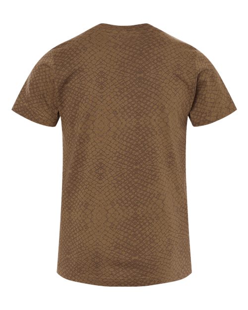 LAT 6101 Youth Fine Jersey Tee - Brown Reptile - back