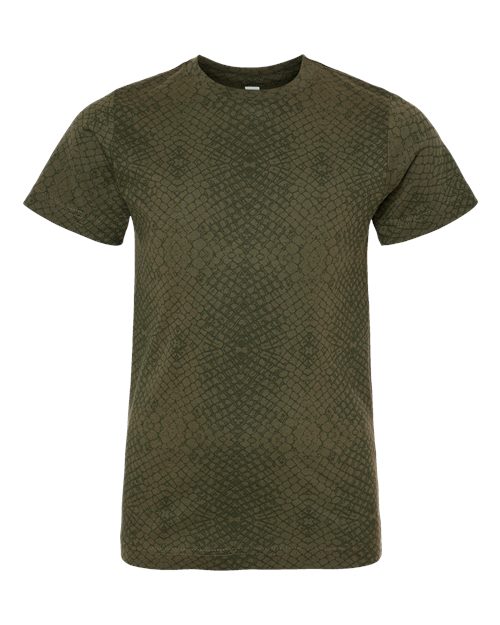 LAT 6101 Youth Fine Jersey Tee - Green Reptile - front