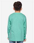 LAT 6201 Youth Fine Jersey Long Sleeve Tee - Saltwater - model back