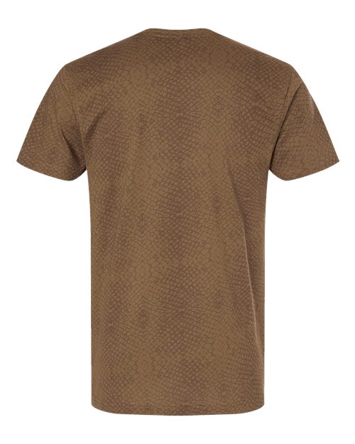 LAT 6901 Unisex Fine Jersey Tee - Brown Reptile - back