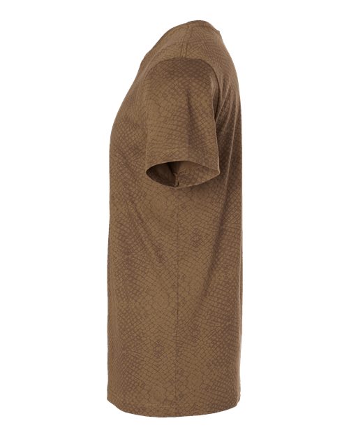 LAT 6901 Unisex Fine Jersey Tee - Brown Reptile - side