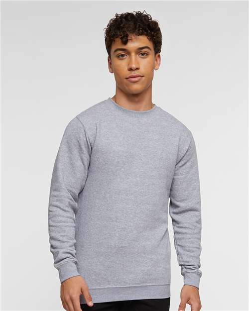 LAT 6925 Unisex Elevated Fleece Crewneck Sweatshirt - Heather - model front