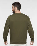 LAT 6925 Unisex Elevated Fleece Crewneck Sweatshirt - Military Green - model back