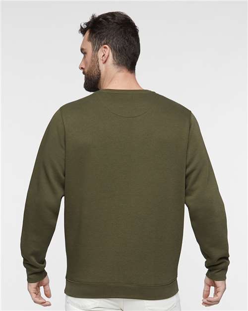 LAT 6925 Unisex Elevated Fleece Crewneck Sweatshirt - Military Green - model back