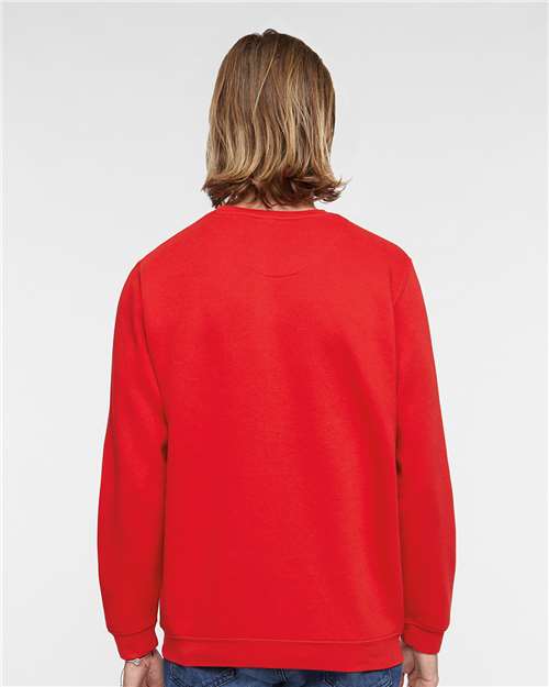 LAT 6925 Unisex Elevated Fleece Crewneck Sweatshirt - Red - model back