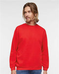 LAT 6925 Unisex Elevated Fleece Crewneck Sweatshirt - Red - model front