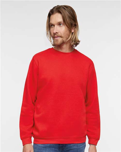 LAT 6925 Unisex Elevated Fleece Crewneck Sweatshirt - Red - model front