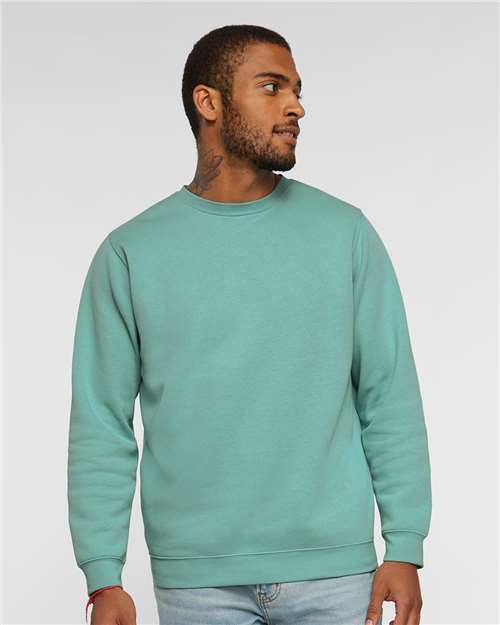 LAT 6925 Unisex Elevated Fleece Crewneck Sweatshirt - Saltwater - model front
