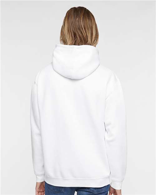 LAT 6926 Unisex Elevated Fleece Hoodie Sweatshirt - White - model back