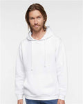 LAT 6926 Unisex Elevated Fleece Hoodie Sweatshirt - White - model front