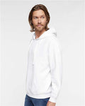 LAT 6926 Unisex Elevated Fleece Hoodie Sweatshirt - White - model side