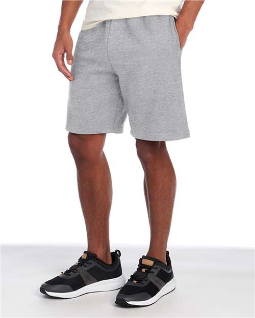 Jerzees 978MPR Unisex Nublend Fleece Shorts - Athletic Heather - model side