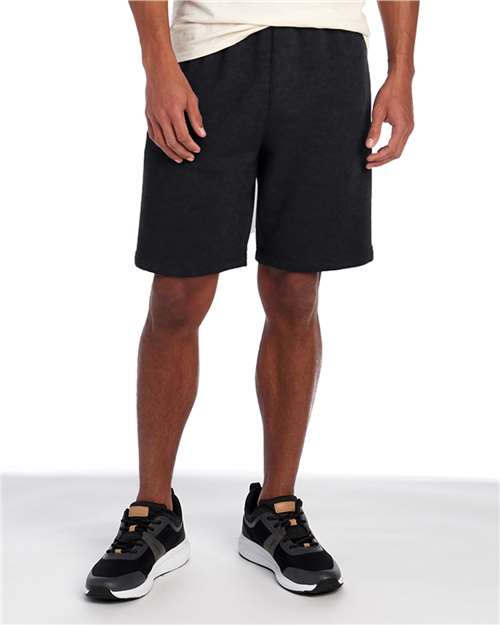 Jerzees 978MPR Unisex Nublend Fleece Shorts - Black - model front