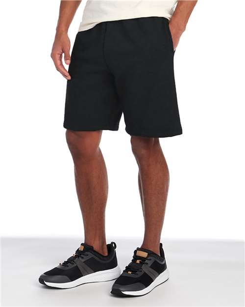 Jerzees 978MPR Unisex Nublend Fleece Shorts - Black - model side
