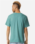 American Apparel 2006CVC Unisex CVC V-Neck Tee - Heather Arctic - model back