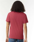 American Apparel 2006CVC Unisex CVC V-Neck Tee - Heather Cardinal - model back