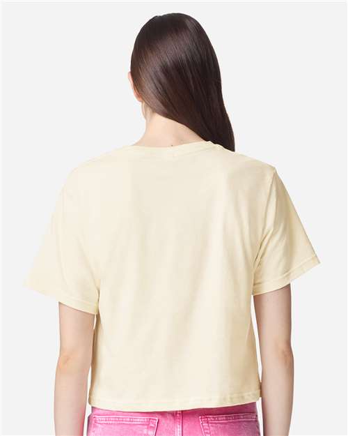 American Apparel 102 Women's Fine Jersey Boxy Tee - Creme - model back