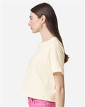 American Apparel 102 Women's Fine Jersey Boxy Tee - Creme - model side