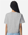American Apparel 102 Women's Fine Jersey Boxy Tee - Heather Grey - model back