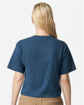 American Apparel 102 Women's Fine Jersey Boxy Tee - Sea Blue - model back