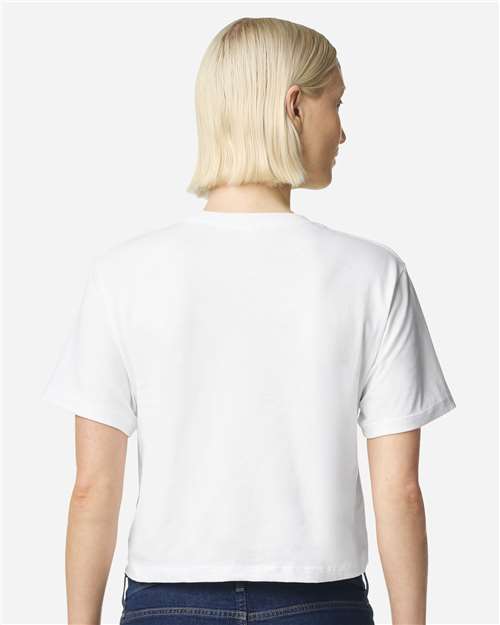 American Apparel 102 Women's Fine Jersey Boxy Tee - White - model back