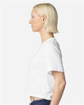 American Apparel 102 Women's Fine Jersey Boxy Tee - White - model side