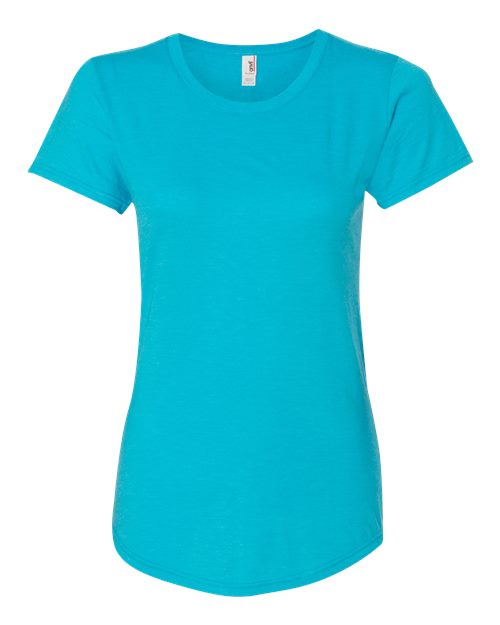 Gildan 6750L Women's Softstyle Triblend T-Shirt - Heather Caribbean Blue - front