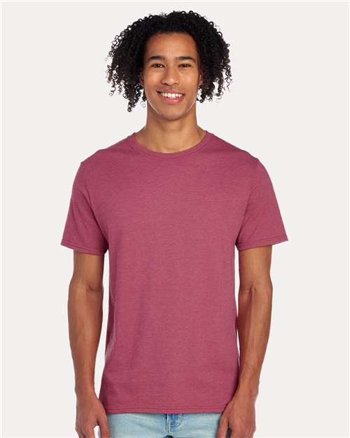 Jerzees 560MR Premium Blend Ring-Spun T-Shirt - Raspberry Heather - model front