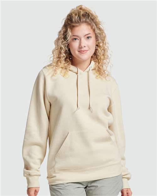 Jerzees 700MR Unisex Eco Premium Blend Ring-Spun Hooded Sweatshirt - Putty - model front